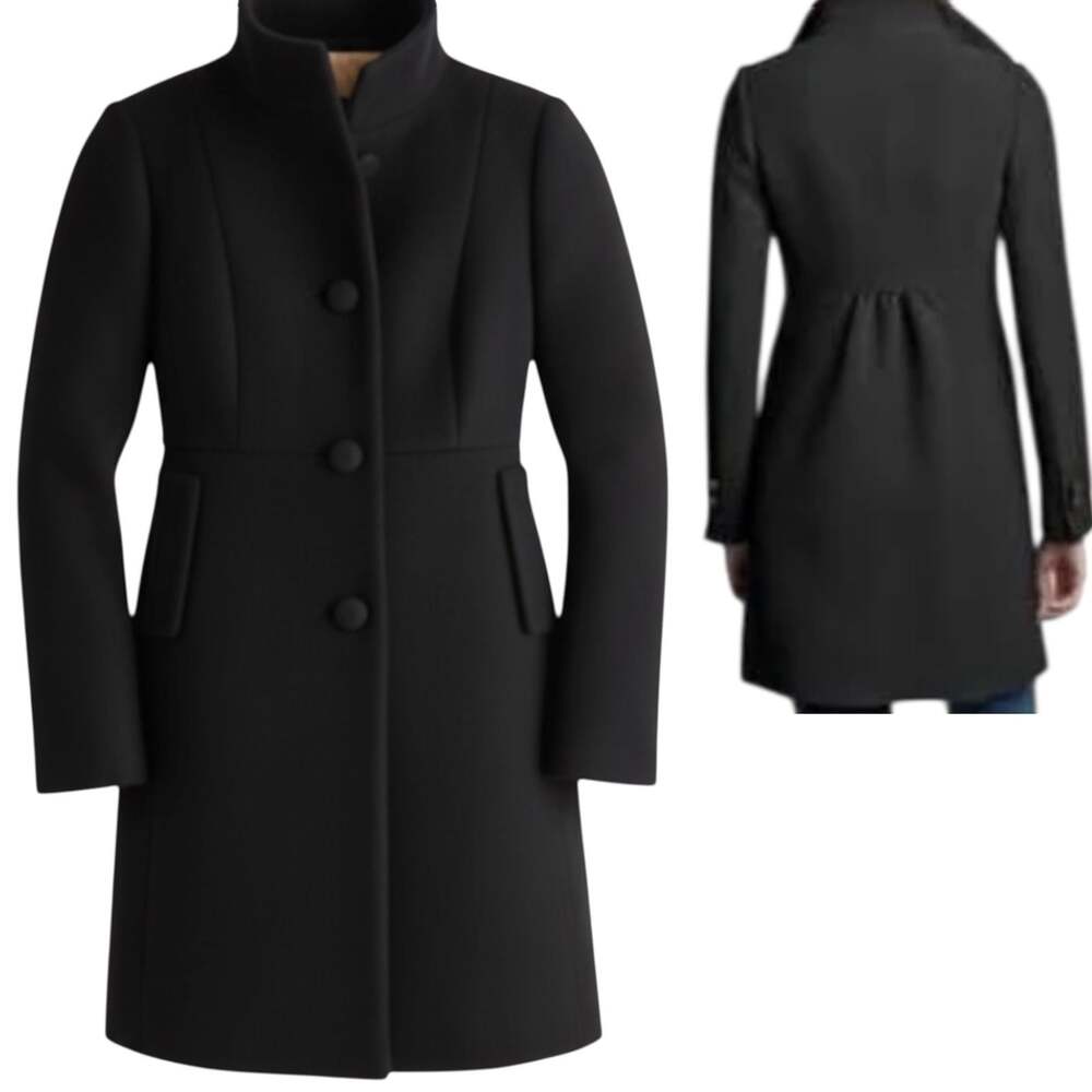 J. Crew ~ 6 Italian Double-Cloth Wool Blk long Coat Catlin original Toscana 2009